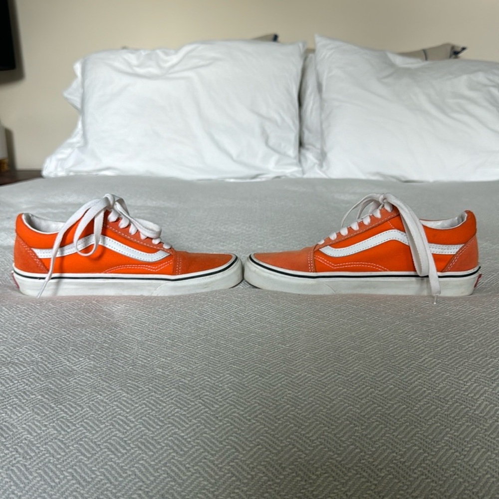 Vans Orange Old Skool Sneakers, size 6.5 women, size 5 men